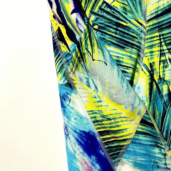 Soma Sport Size L bright multi-color cropped leggings pocket athletic wear - Picture 3 of 7